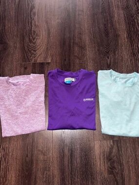 Magellan Outdoors Kids Purple, Liberty Pro Light Pink & Mint Short Sleeve Tees